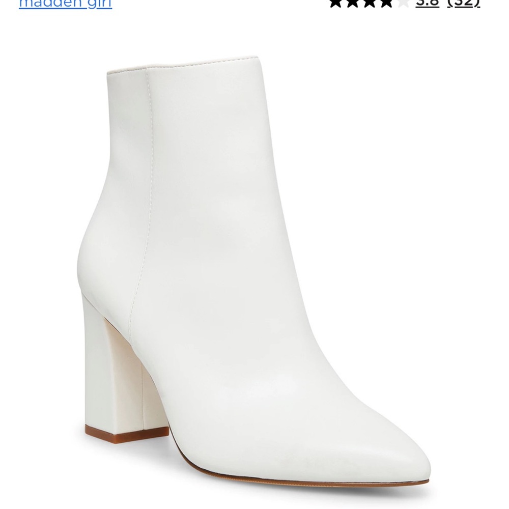 Madden Girl Sleek White Heeled Boots